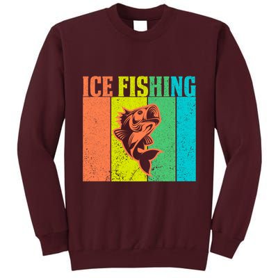 Ice Fishing Vintage Retro Tall Sweatshirt