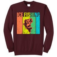 Ice Fishing Vintage Retro Tall Sweatshirt