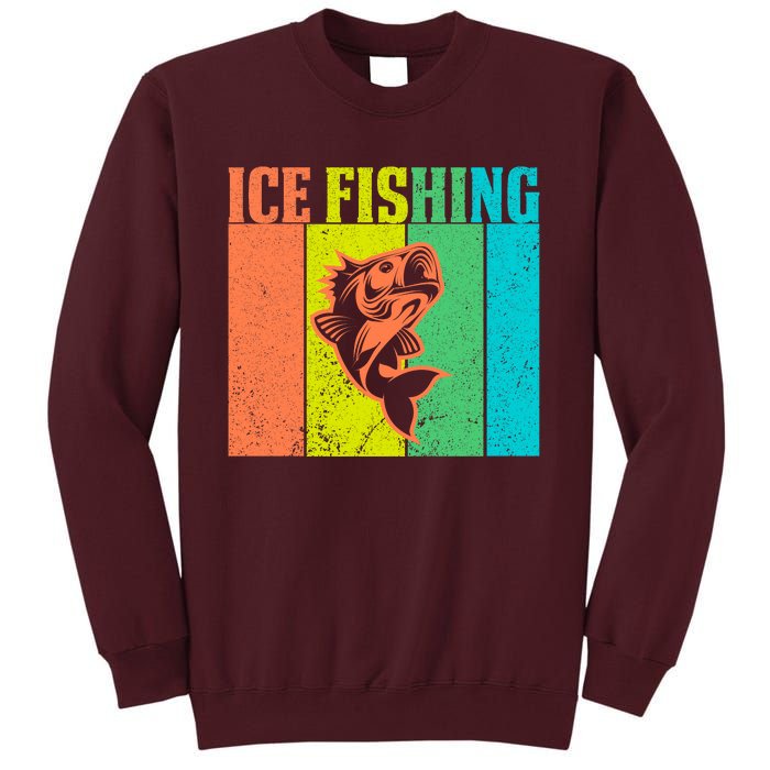 Ice Fishing Vintage Retro Tall Sweatshirt