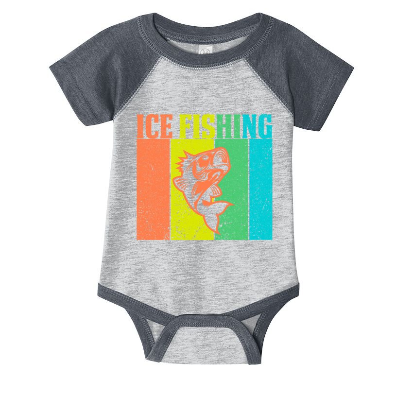 Ice Fishing Vintage Retro Infant Baby Jersey Bodysuit