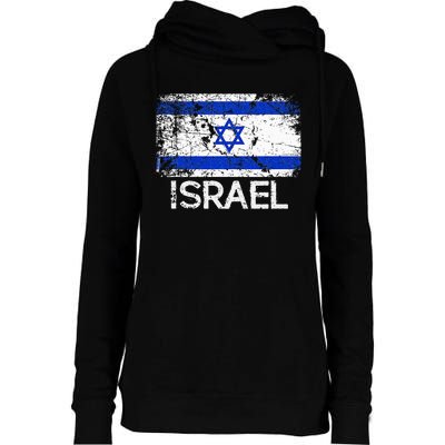 Israeli Flag Vintage Made In Israel Gift Womens Funnel Neck Pullover Hood