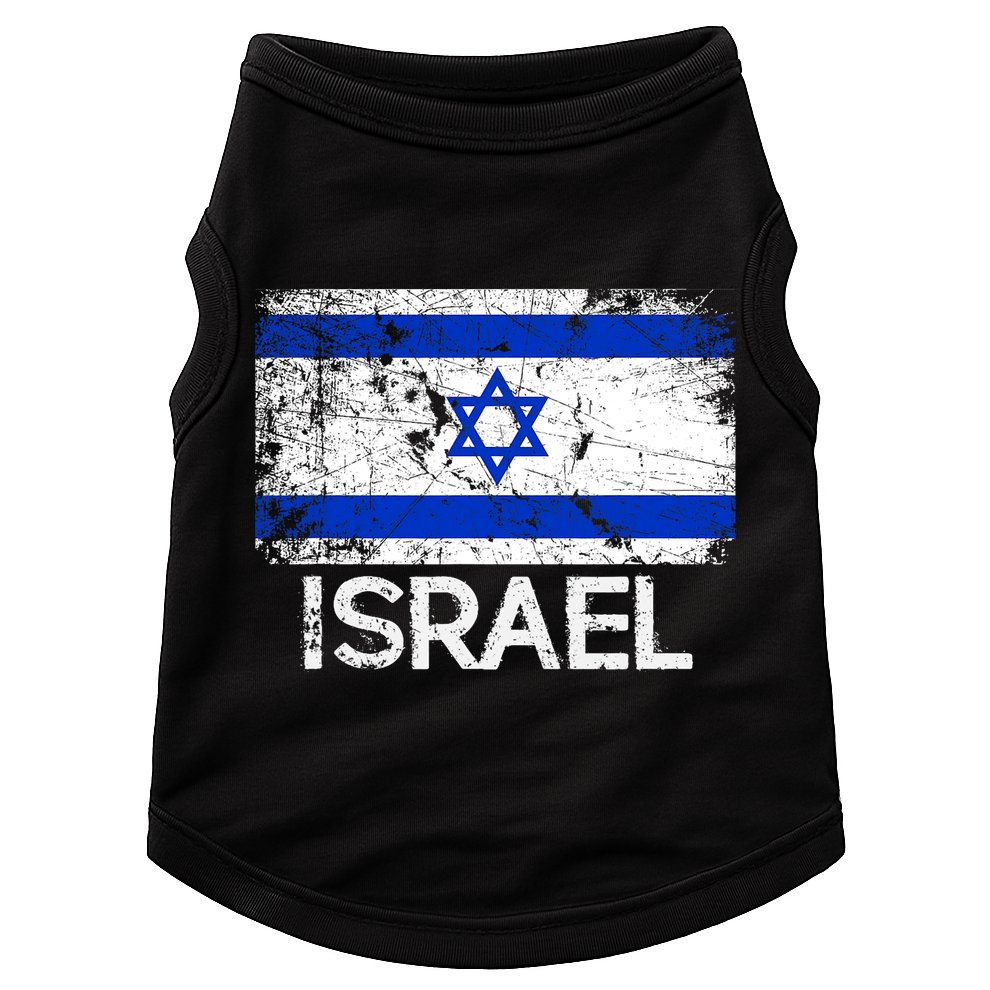 Israeli Flag Vintage I Stand With Israel Doggie Tank