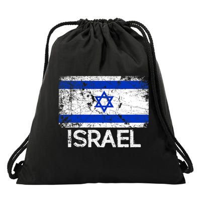 Israeli Flag Vintage I Stand With Israel Drawstring Bag