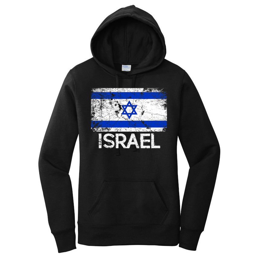 Israeli Flag Vintage I Stand With Israel Women's Pullover Hoodie