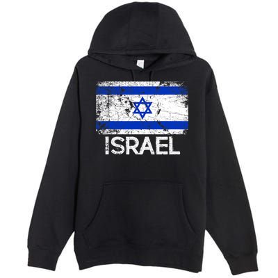 Israeli Flag Vintage I Stand With Israel Premium Pullover Hoodie