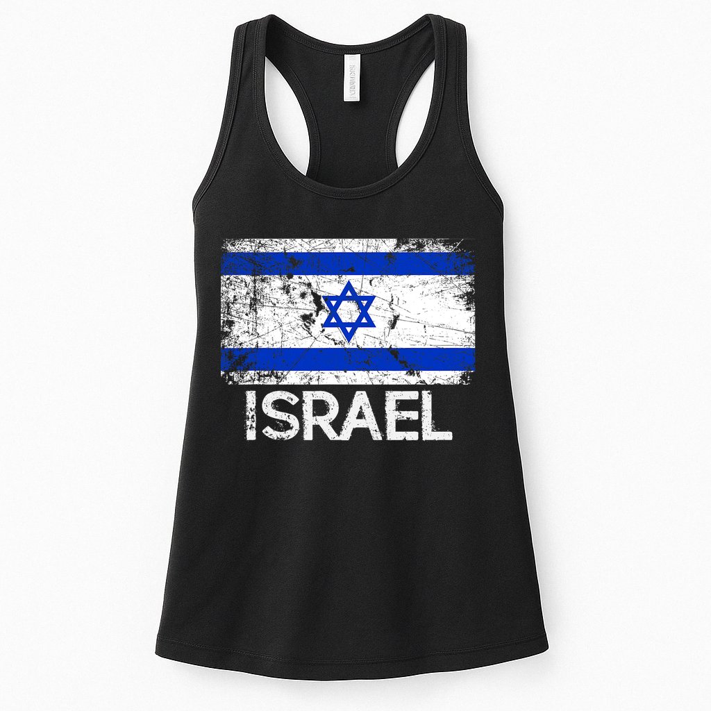 Israeli Flag Vintage I Stand With Israel Womens Tank Top