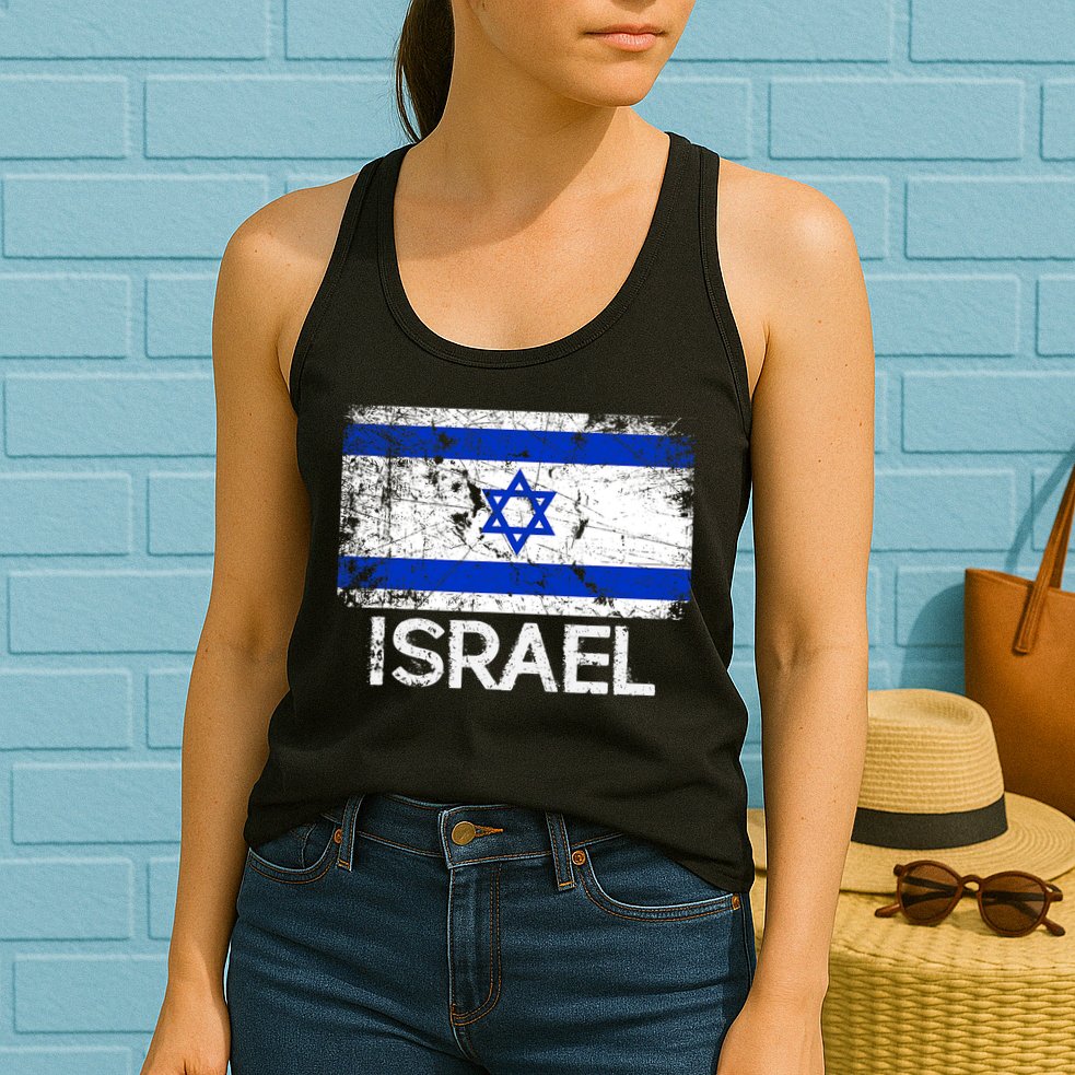 Israeli Flag Vintage I Stand With Israel Womens Tank Top