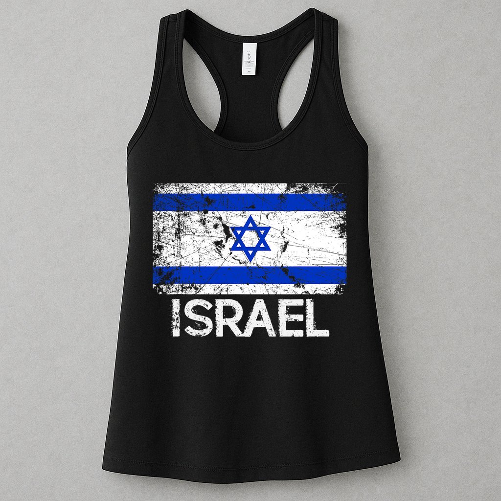 Israeli Flag Vintage I Stand With Israel Womens Tank Top