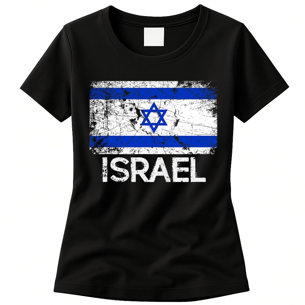 Israeli Flag Vintage I Stand With Israel Womens T-Shirt