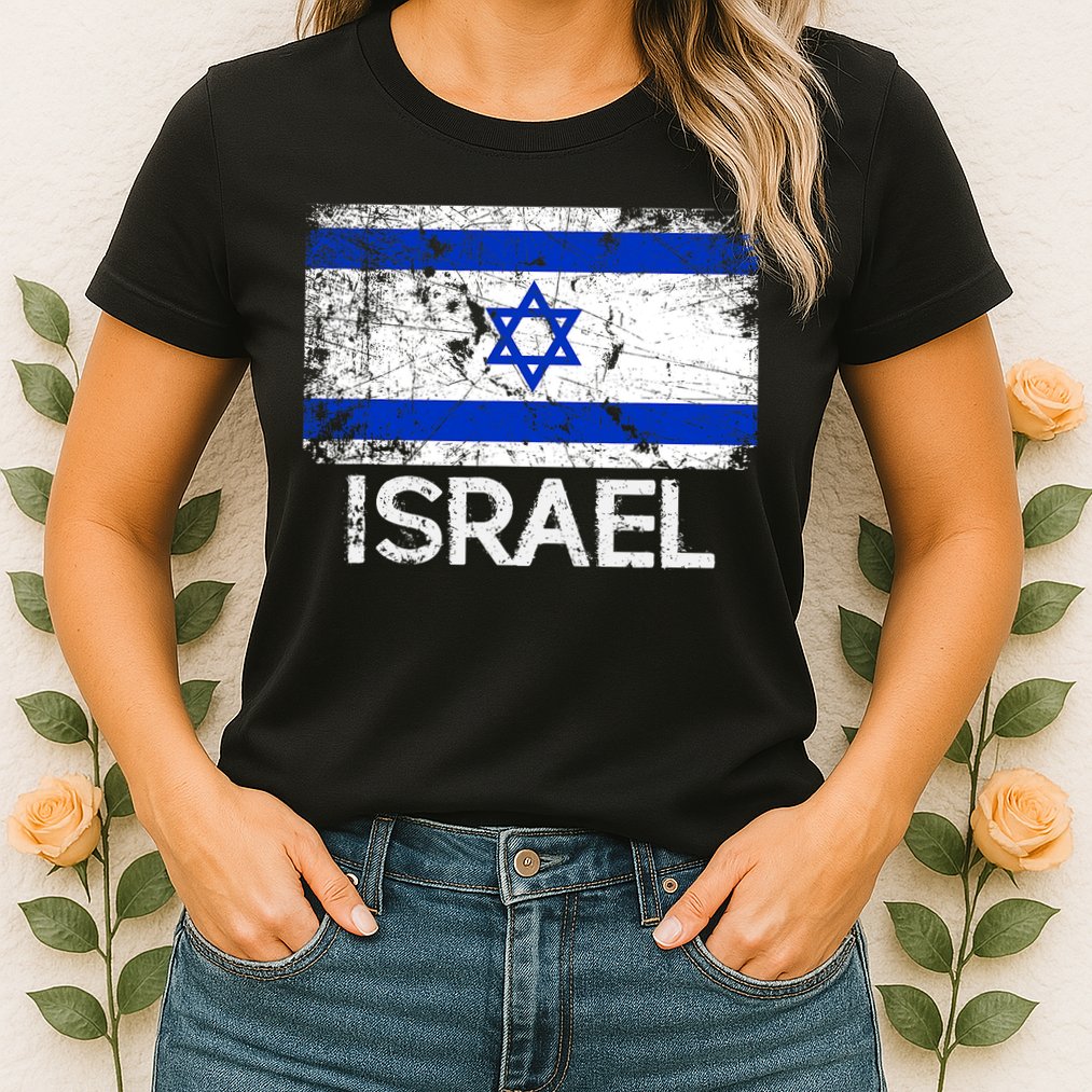 Israeli Flag Vintage I Stand With Israel Womens T-Shirt