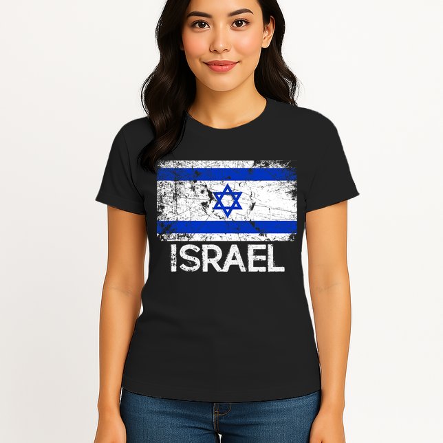 Israeli Flag Vintage I Stand With Israel Womens T-Shirt