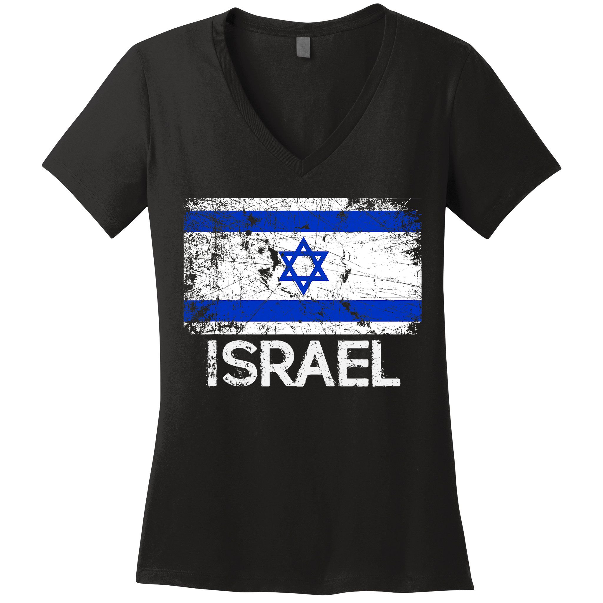 Israeli Flag Vintage I Stand With Israel Women's V-Neck T-Shirt
