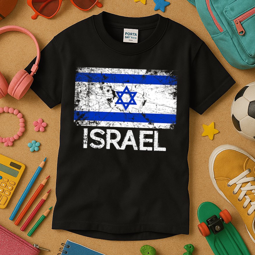 Israeli Flag Vintage I Stand With Israel Kids T-Shirt