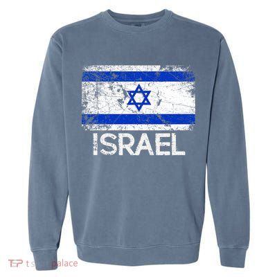 Israeli Flag Vintage I Stand With Israel Garment-Dyed Sweatshirt