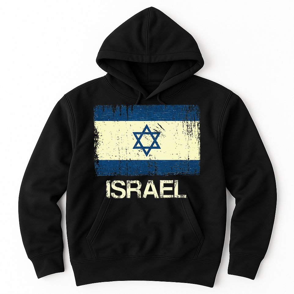 Israeli Flag  Vintage Israel Hoodie