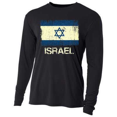 Israeli Flag  Vintage Israel Cooling Performance Long Sleeve Crew