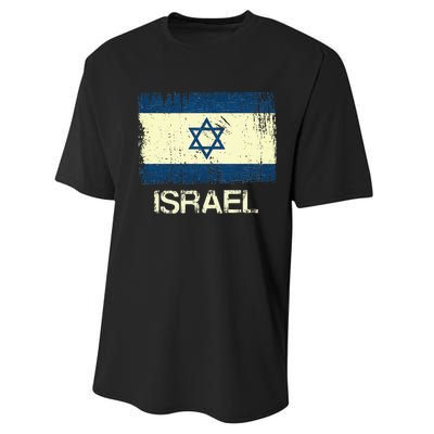 Israeli Flag  Vintage Israel Performance Sprint T-Shirt