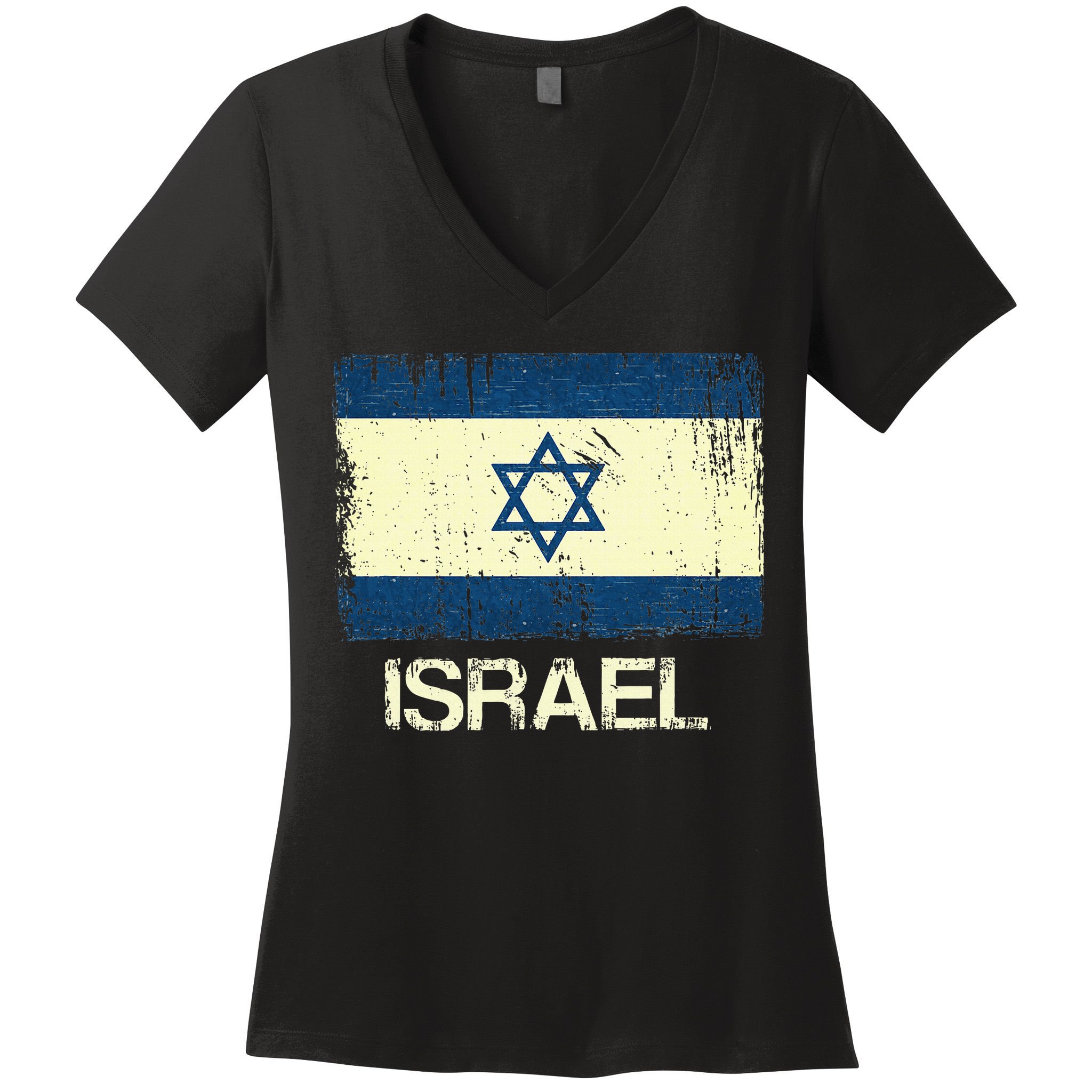 Israeli Flag  Vintage Israel Women's V-Neck T-Shirt