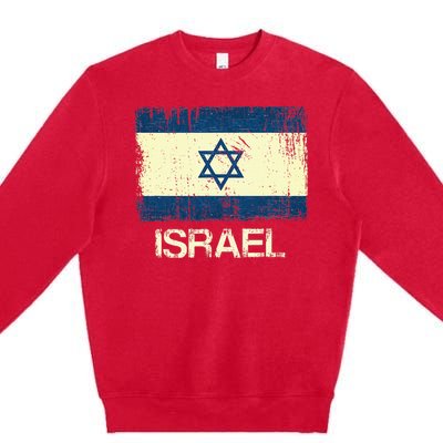 Israeli Flag  Vintage Israel Premium Crewneck Sweatshirt