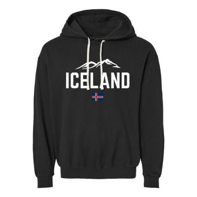 Iceland Flag Vintage Women Iceland Garment-Dyed Fleece Hoodie