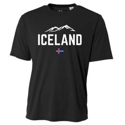 Iceland Flag Vintage Women Iceland Cooling Performance Crew T-Shirt