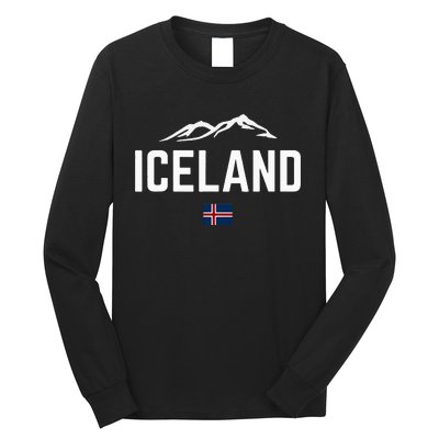 Iceland Flag Vintage Women Iceland Long Sleeve Shirt