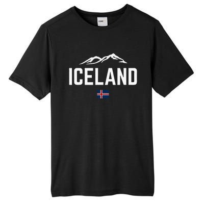 Iceland Flag Vintage Women Iceland Tall Fusion ChromaSoft Performance T-Shirt