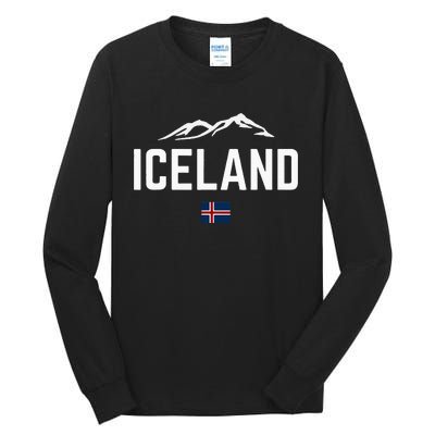 Iceland Flag Vintage Women Iceland Tall Long Sleeve T-Shirt