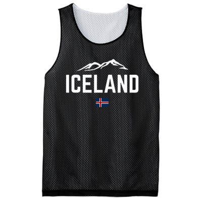 Iceland Flag Vintage Women Iceland Mesh Reversible Basketball Jersey Tank