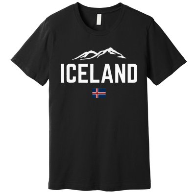 Iceland Flag Vintage Women Iceland Premium T-Shirt