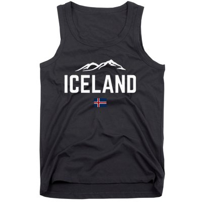 Iceland Flag Vintage Women Iceland Tank Top