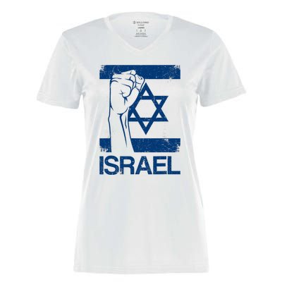 Israeli Flag Vintage Israel Women's Momentum V-Neck T-Shirt