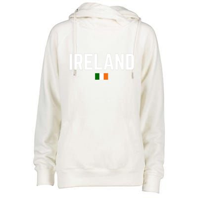 IRELAND Flag Vintage Irish Flag Men Women Kids IRELAND Womens Funnel Neck Pullover Hood