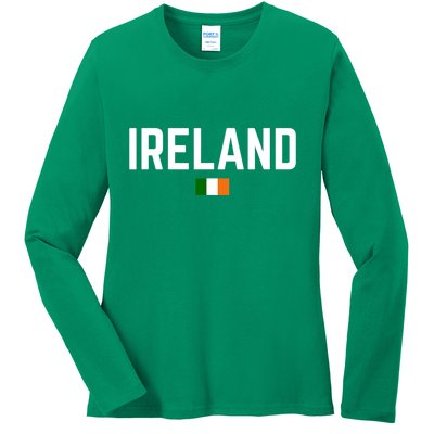 IRELAND Flag Vintage Irish Flag Men Women Kids IRELAND Ladies Long Sleeve Shirt