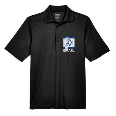 Israeli Flag Vintage Israel Men's Origin Performance Piqué Polo