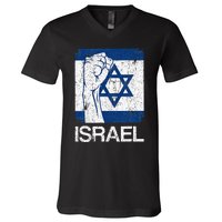 Israeli Flag Vintage Israel V-Neck T-Shirt