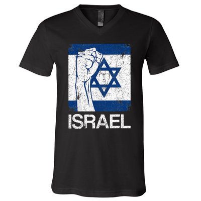 Israeli Flag Vintage Israel V-Neck T-Shirt