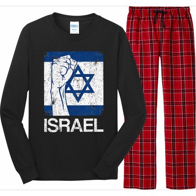 Israeli Flag Vintage Israel Long Sleeve Pajama Set