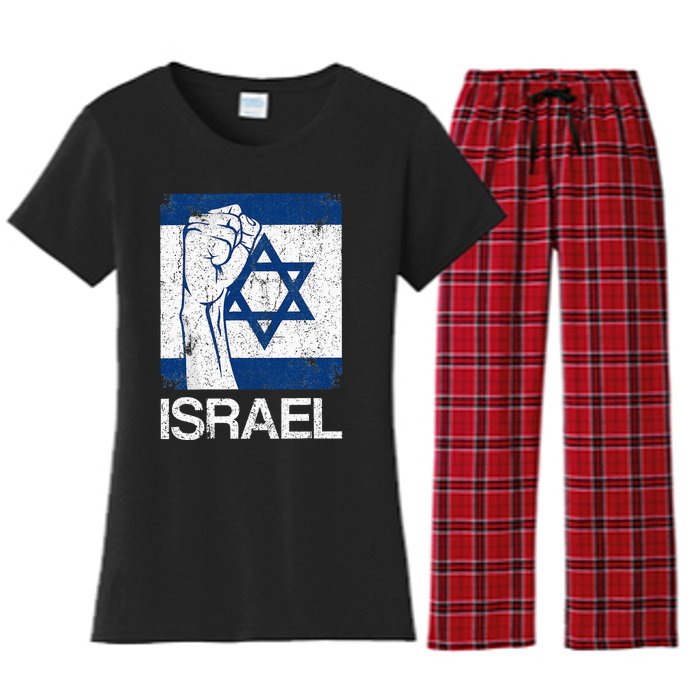 Israeli Flag Vintage Israel Women's Flannel Pajama Set