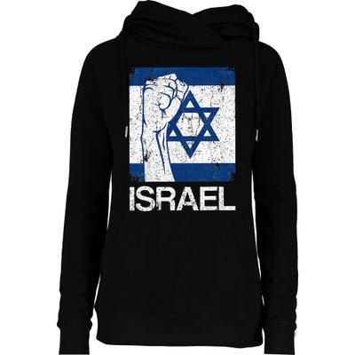 Israeli Flag Vintage Israel Womens Funnel Neck Pullover Hood