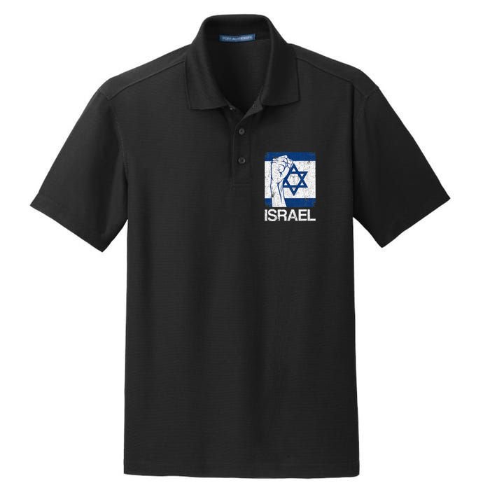 Israeli Flag Vintage Israel Dry Zone Grid Polo