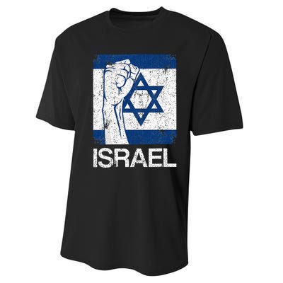 Israeli Flag Vintage Israel Performance Sprint T-Shirt