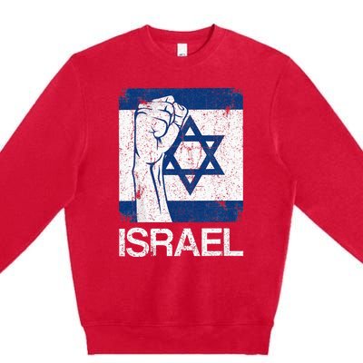 Israeli Flag Vintage Israel Premium Crewneck Sweatshirt