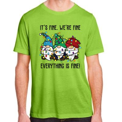 Its Fine Were Fine Everything Is Fine Gnome Funny Christmas Adult ChromaSoft Performance T-Shirt