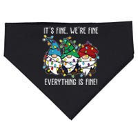 Its Fine Were Fine Everything Is Fine Gnome Funny Christmas USA-Made Doggie Bandana