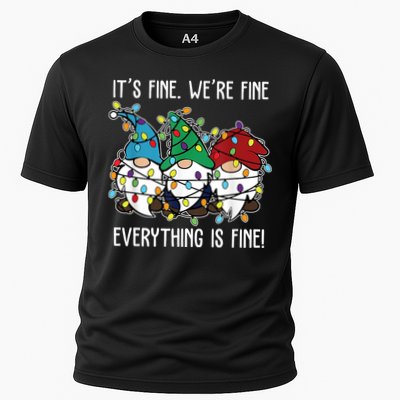 Its Fine Were Fine Everything Is Fine Gnome Funny Christmas Performance Shirt