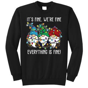 Its Fine Were Fine Everything Is Fine Gnome Funny Christmas Sweatshirt