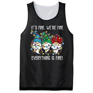 Its Fine Were Fine Everything Is Fine Gnome Funny Christmas Mesh Reversible Basketball Jersey Tank