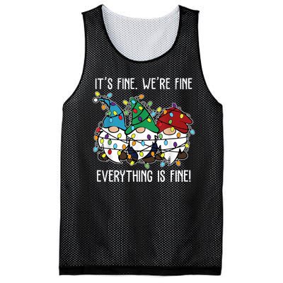 Its Fine Were Fine Everything Is Fine Gnome Funny Christmas Mesh Reversible Basketball Jersey Tank