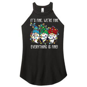 Its Fine Were Fine Everything Is Fine Gnome Funny Christmas Women's Perfect Tri Rocker Tank